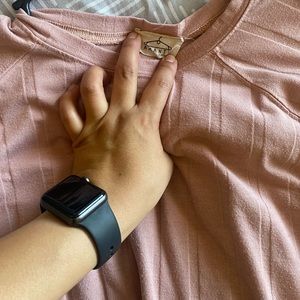 Size small , color pink , crop top